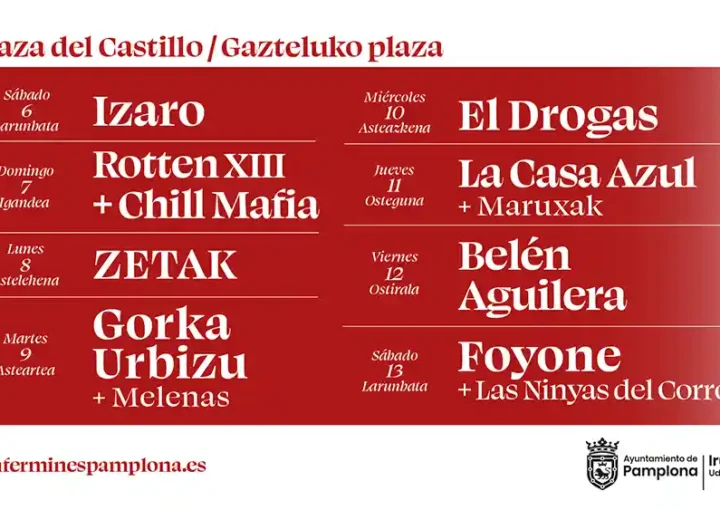 cartel conciertos plaza del castillo San Fermín 2024